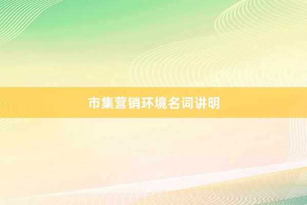 市集营销环境名词讲明